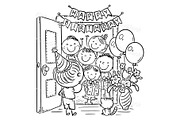 Cartoon kids birthday party, a Person Illustration by Bubert Art (Thumbnail 2 of 2)
