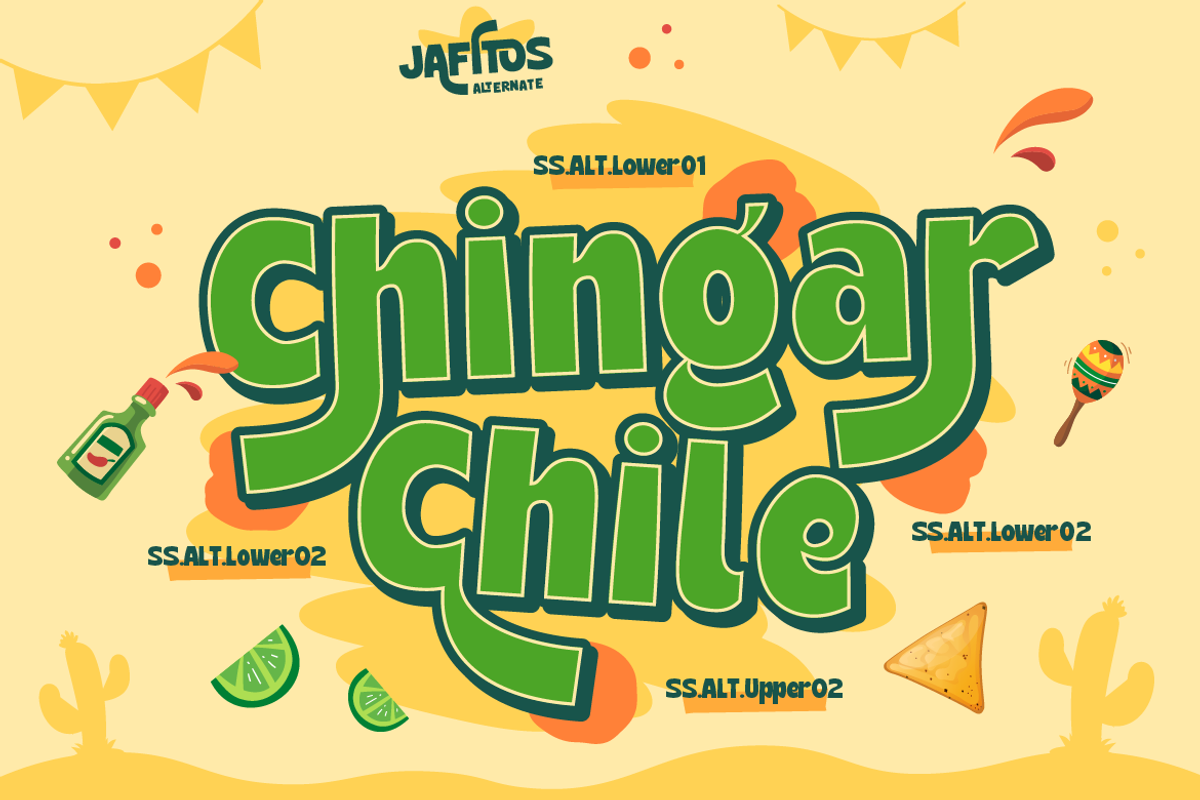 Jafitos - Food Display Font, a Sans Serif Font by Burntilldead (Photo 7 of 12)