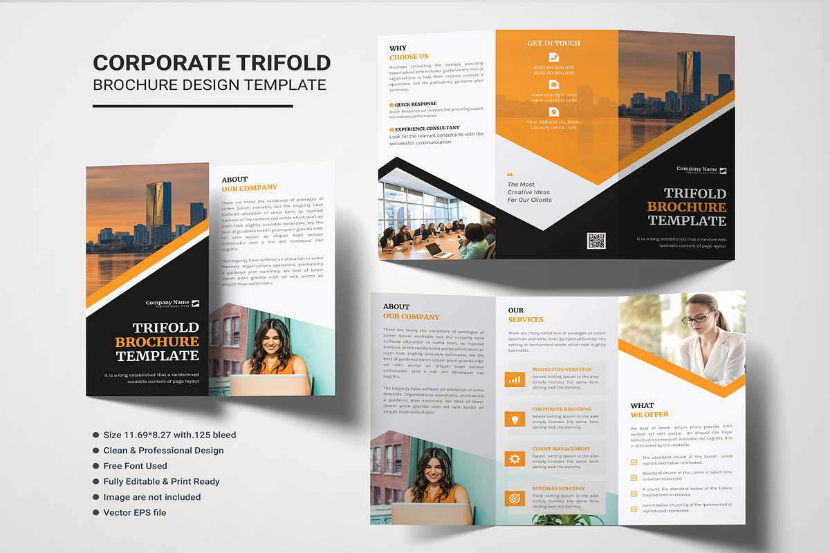 Modern Corporate Trifold Brochure, a Brochure Template by Rahul Datta