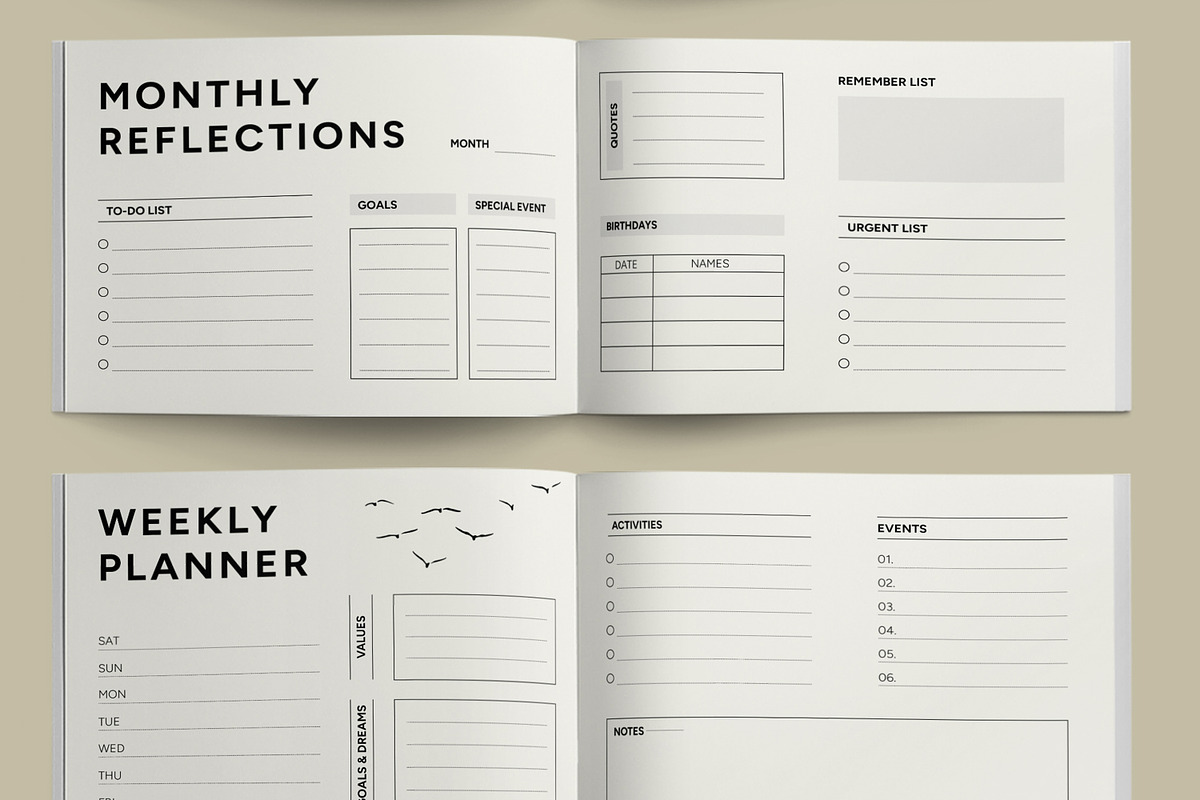 Minimal Daily Journal Planner Layout, a Stationery Template by ContestDesign (Photo 4 of 5)