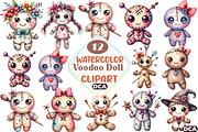 Watercolor Voodoo Doll, an Illustration by DreamCafeArt (Thumbnail 1 of 6)