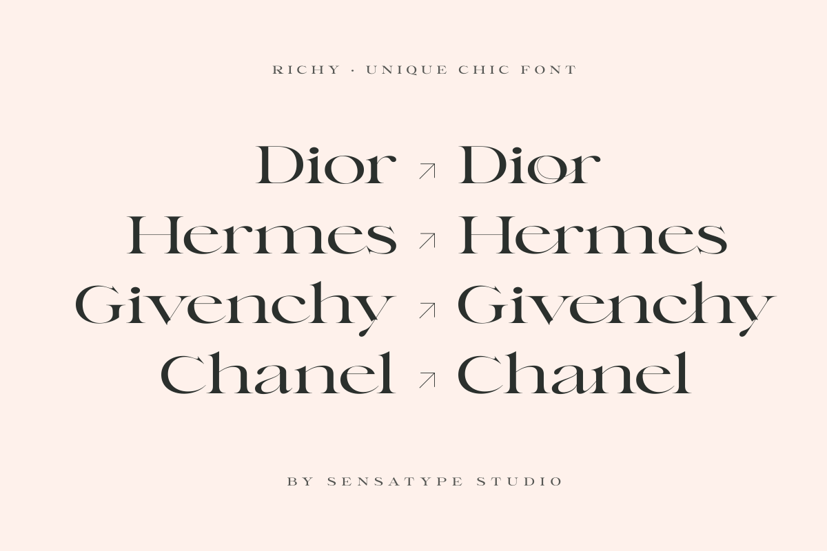 Richy - Unique Chic Font, a Serif Font by Sensatype (Photo 3 of 21)
