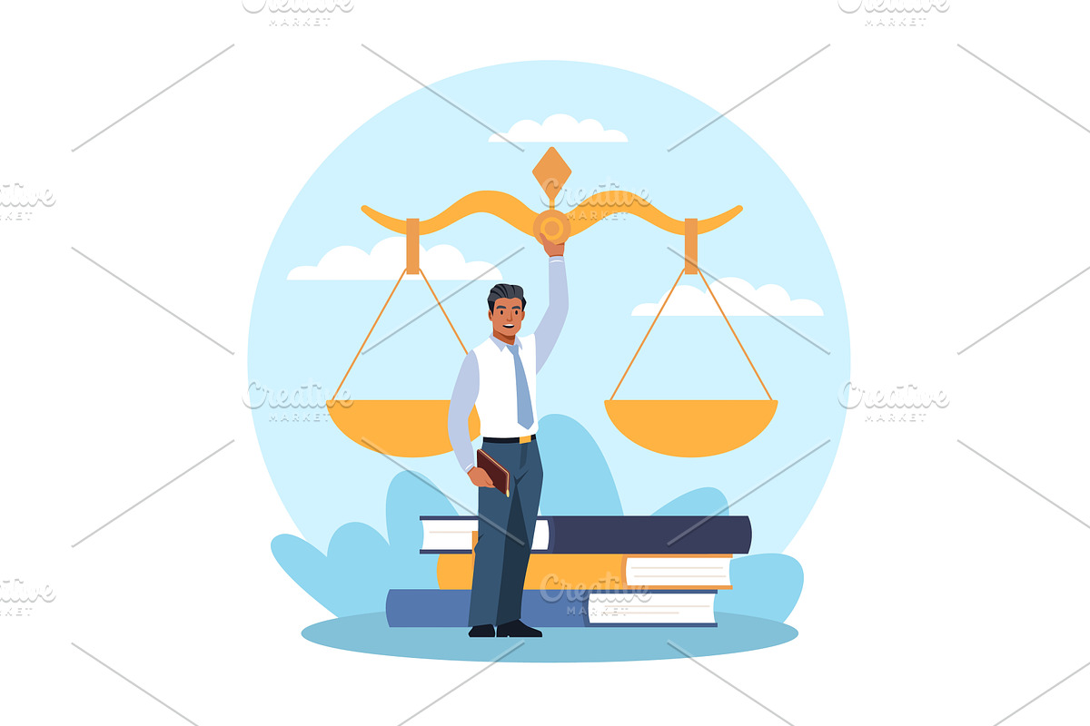 Legal advice. Justice services, an Object Illustration by YummyBuum