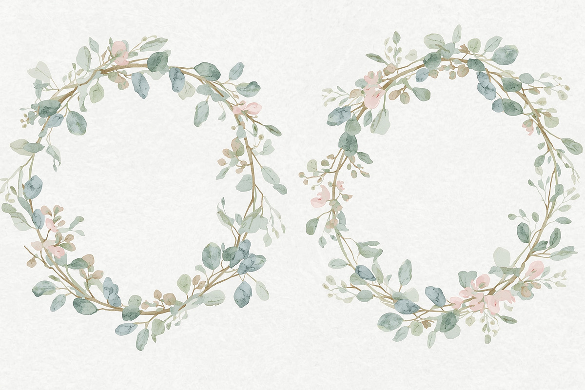 Watercolor Botanical Wreath Clipart, a Graphic by Creativeshirt (Photo 3 of 13)