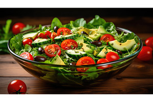 bowl fresh healthy food salad ai, a Food & Drink Photo by pikepicture