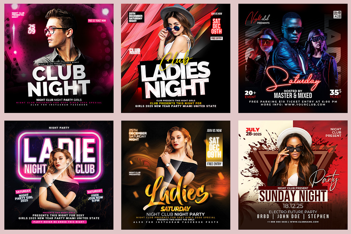 150 Night Club Flyer Bundle, a Flyer Template by AfzaalGraphics (Photo 7 of 27)