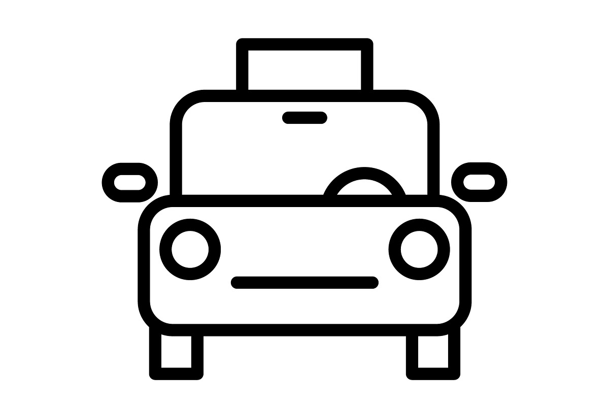 Taxi icon, an Outline Icon by Sumberpangan