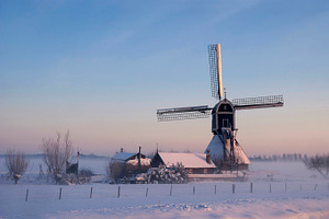 Wingerdse mill in wintermood stock photo containing cold and gate