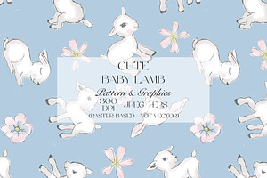 Cute Baby Lamb Pattern, a Pattern Graphic by StudioGlouna