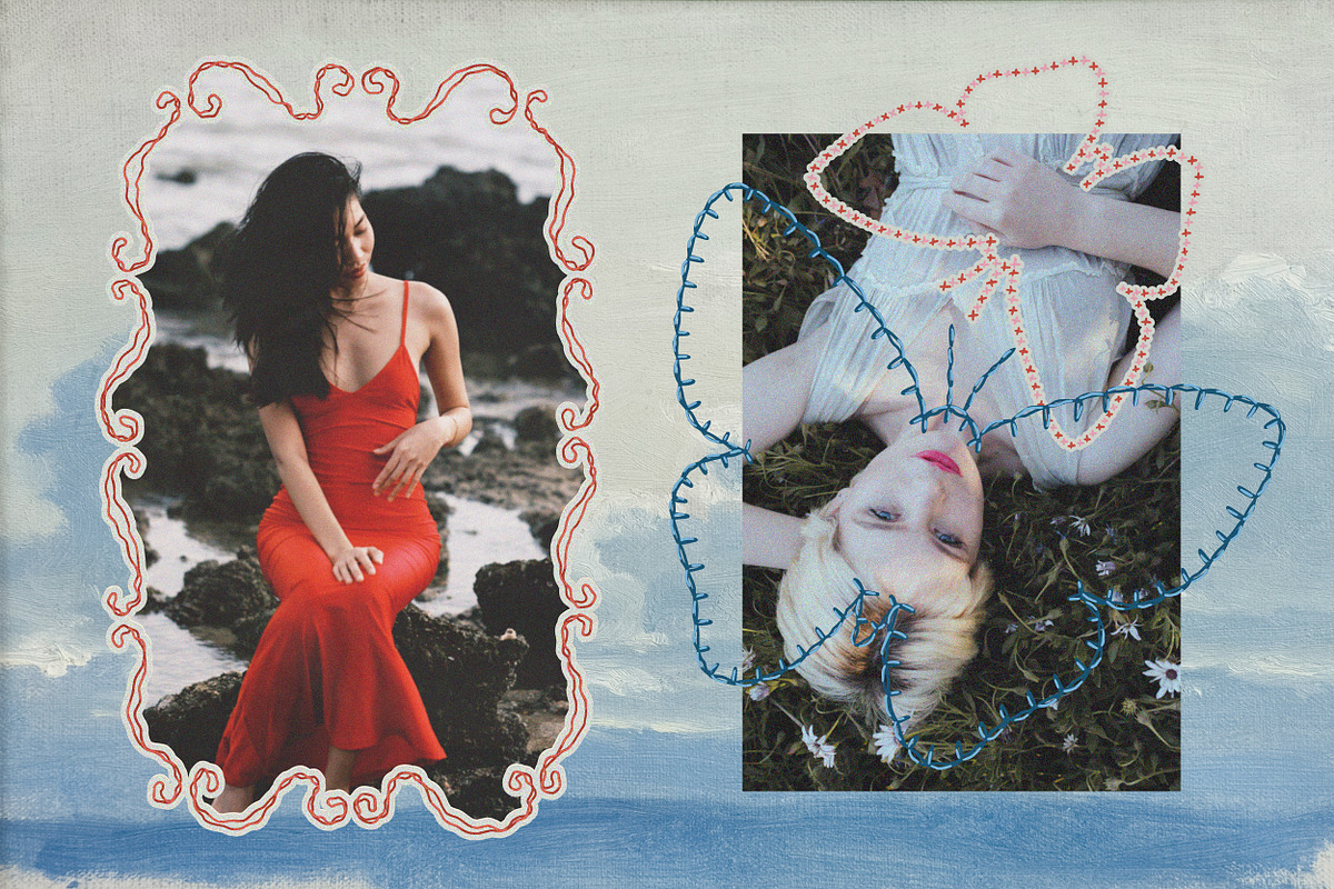 Hand Drawn Whimsy Embroidered Frames, an Object Graphic by Leila Divine (Photo 11 of 12)