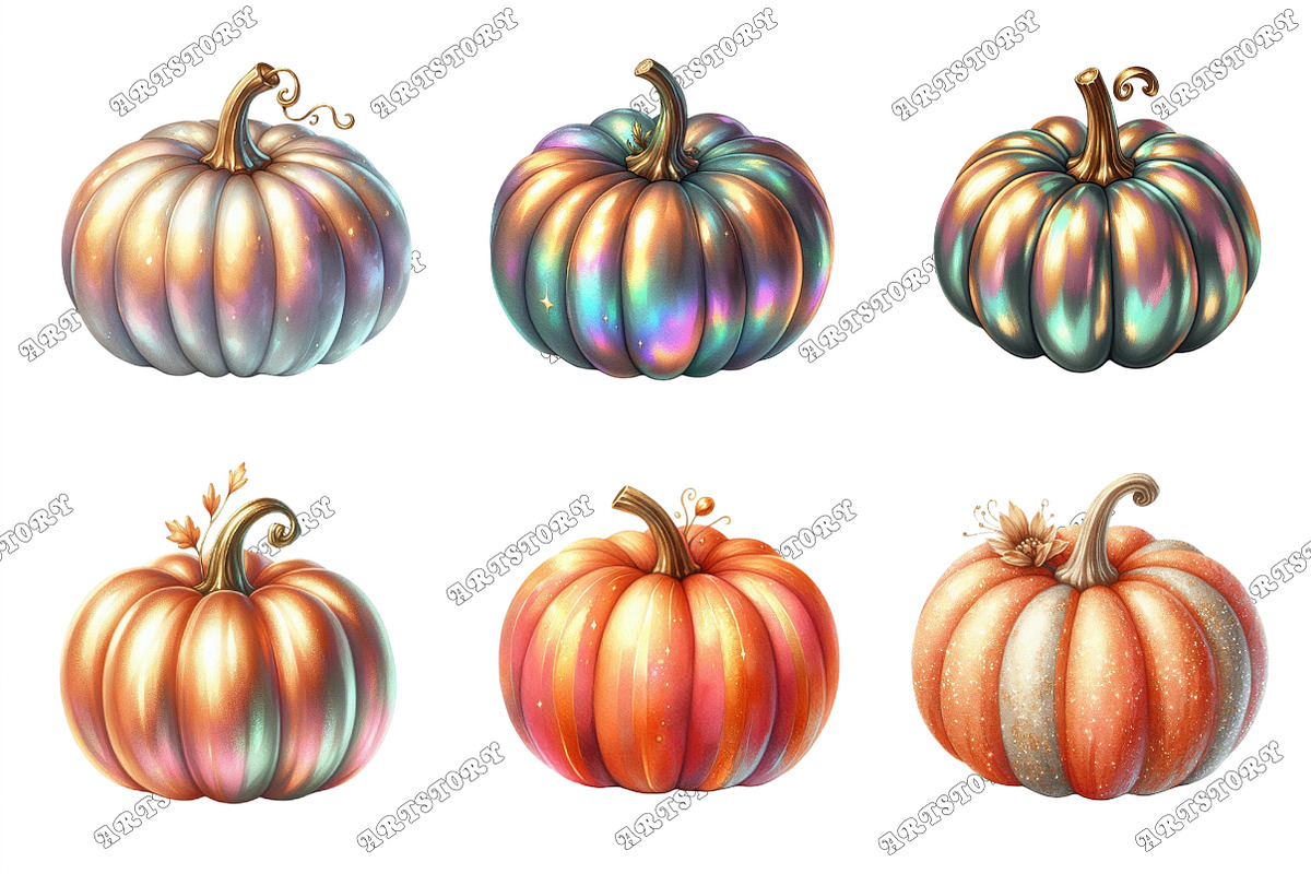 Halloween Pumpkin Iridescent Bundle, a Graphic by designcity5 (Photo 2 of 5)