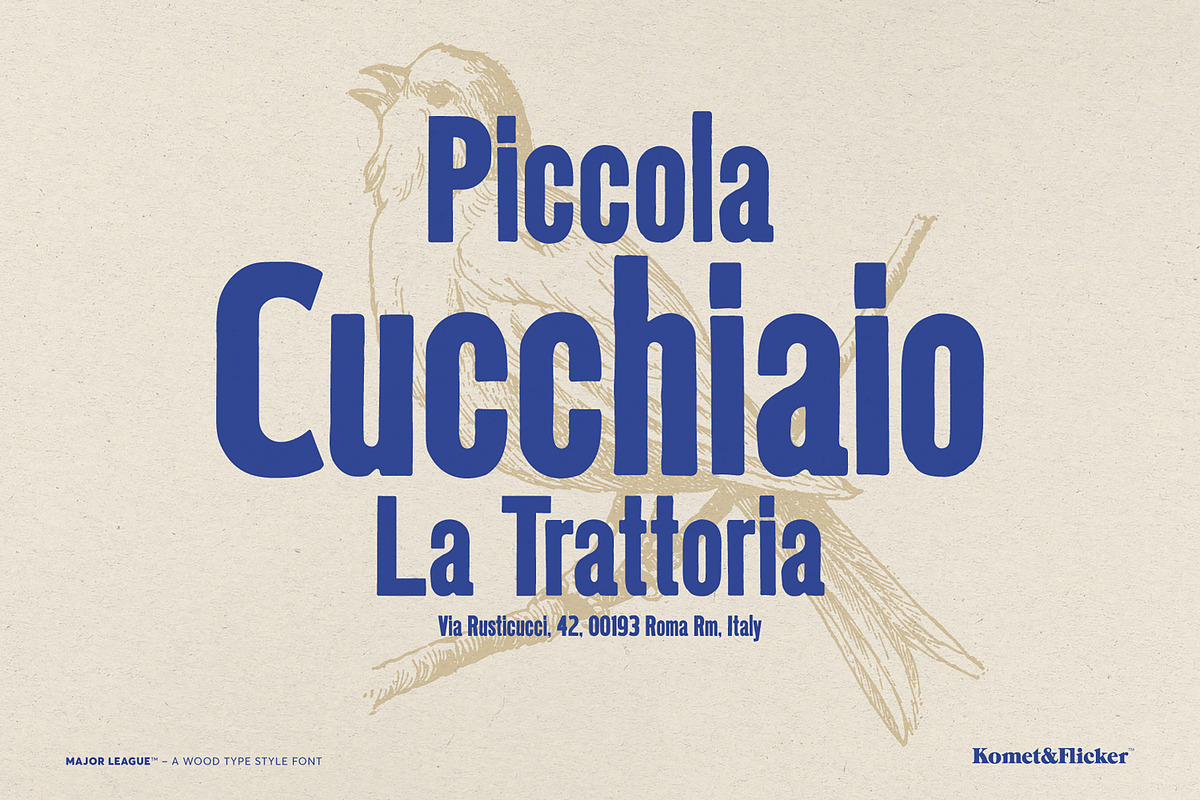 Major League - A Wood Type Font, a Sans Serif Font by Komet & Flicker (Photo 3 of 14)