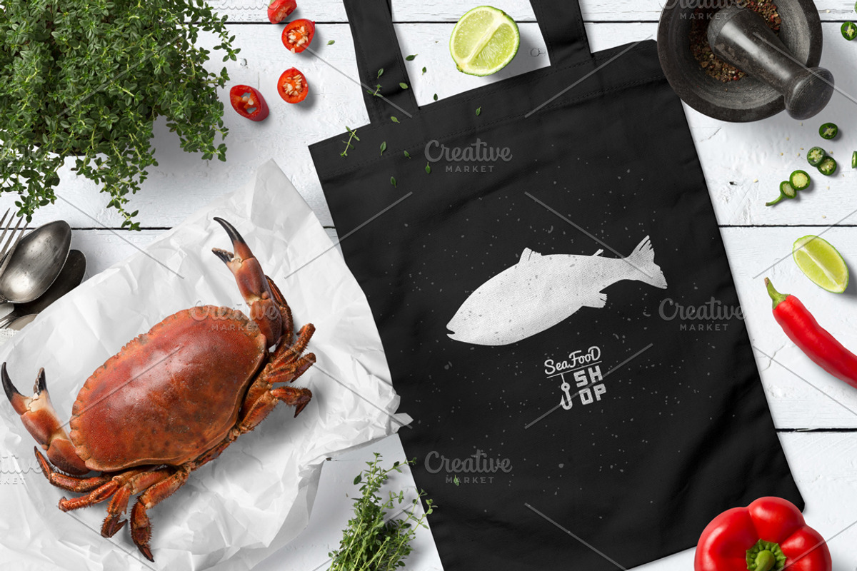 Seafood shop illustrations, an Animal Illustration by Zhemchuzhina (Photo 2 of 5)