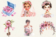 Pink Floral Wedding Clipart, an Illustration by OK Design (Thumbnail 2 of 5)