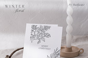 WINTER FLORAL Christmas line art set, a Decorative Illustration by Madiwaso (Thumbnail 9 of 9)