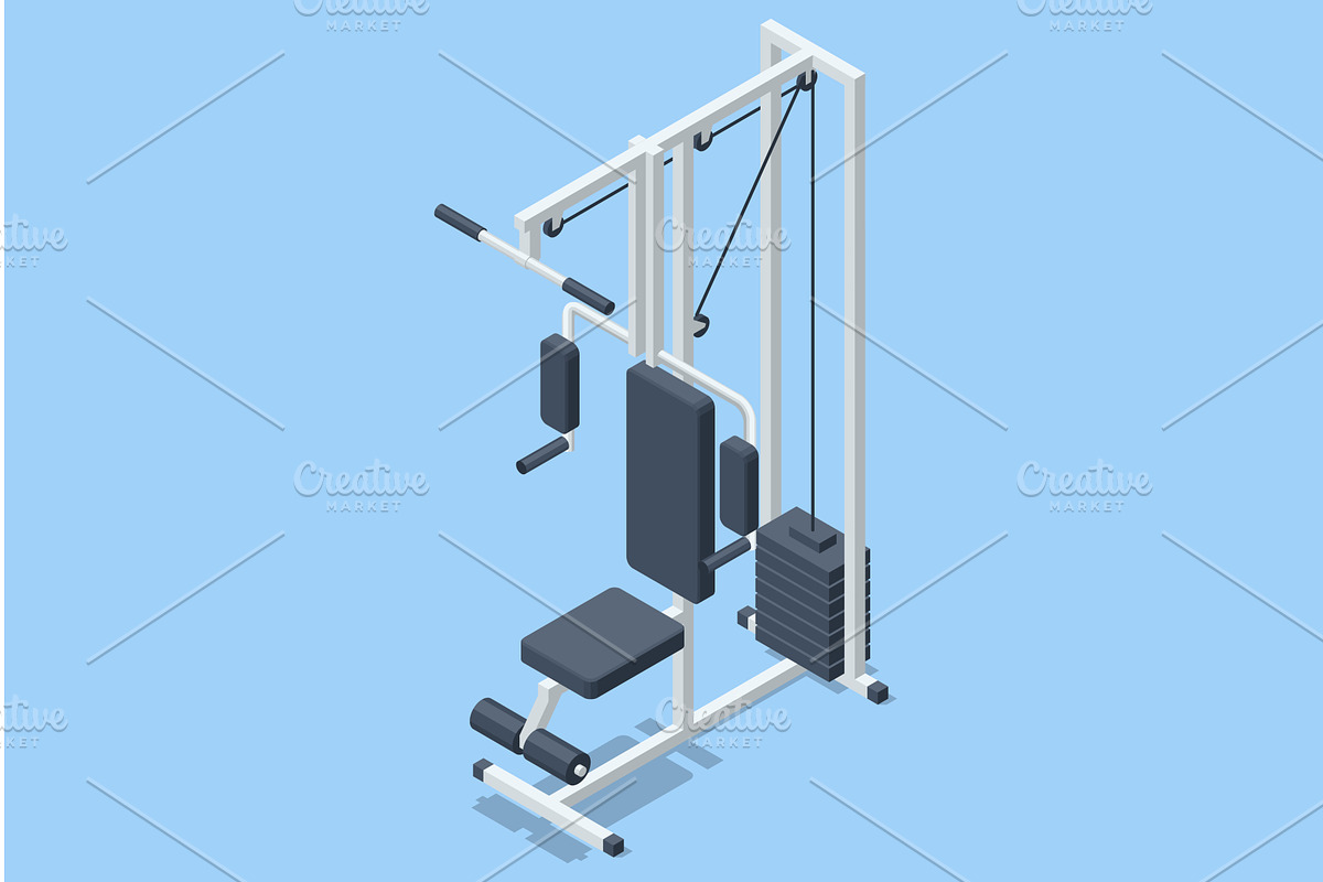 Multifunctional Gym Strength Machine, a Sport Illustration by Golden Sikorka