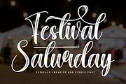 Festival Saturday | Script Font, a Handwritten Font by Scratchones (Thumbnail 1 of 9)
