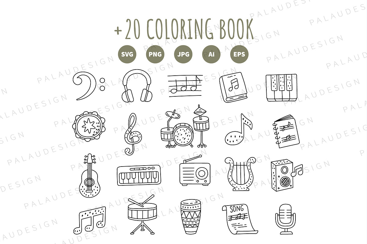 Music Instruments Clipart Set, an Education Illustration by Palau (Photo 9 of 10)