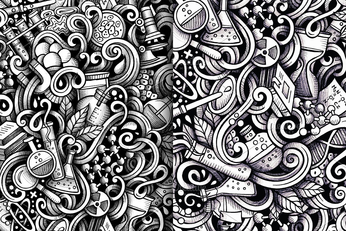Science Graphic Doodle Patterns, a Pattern Graphic by BALABOLKA (Photo 3 of 6)