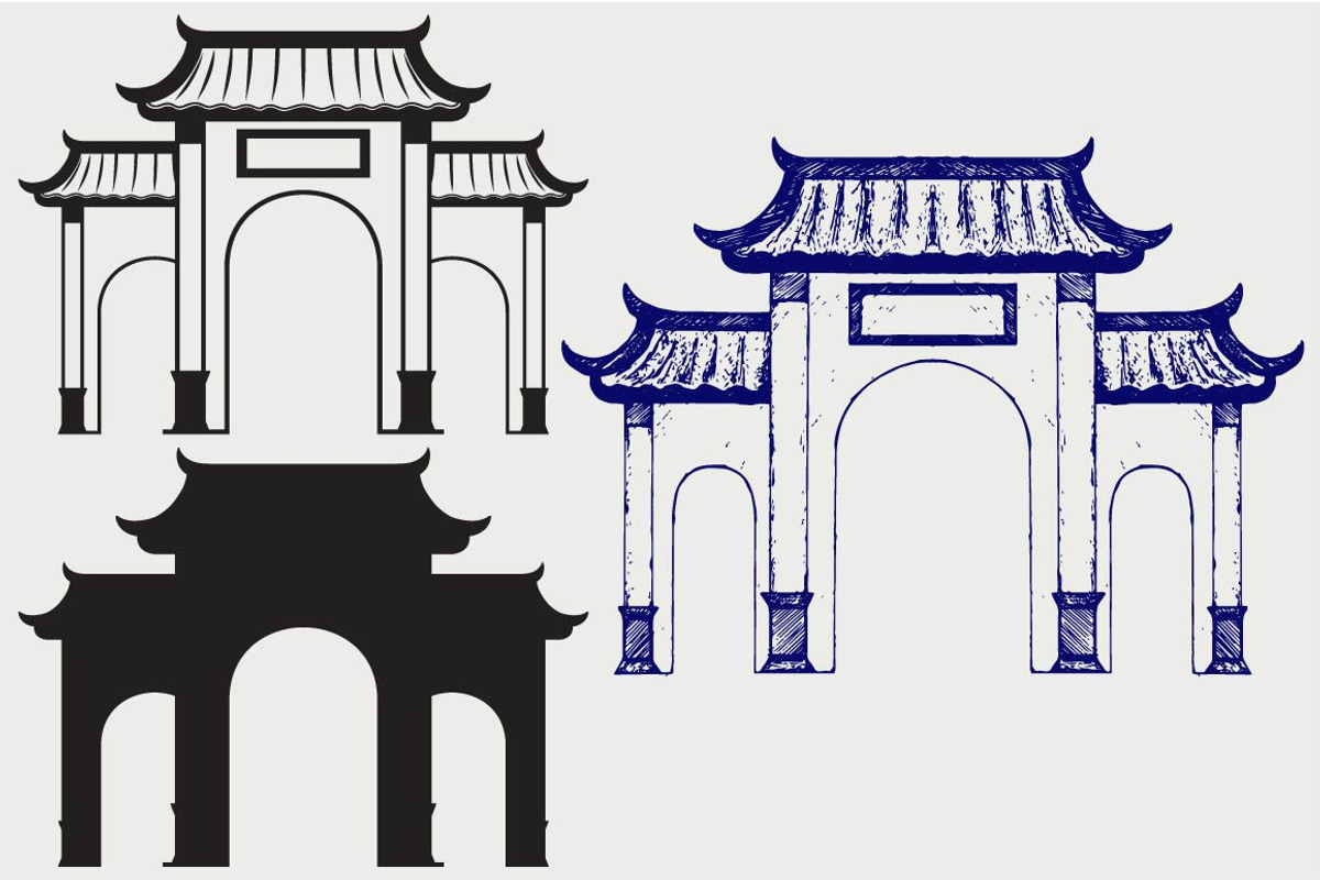 Chinese gate SVG, an Icon by LineworkStock