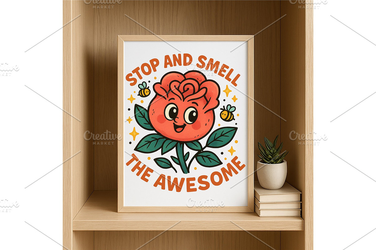 Stop and Smell the Awesome Wall Art, a Background Graphic by LaseredNinja (Photo 4 of 7)