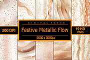 Festive Metallic Flow, a Pattern Graphic by Printable Treasure (Thumbnail 1 of 3)