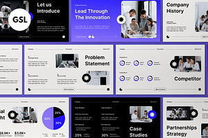 White Blue Pitch Deck Google Slide, a Presentation Template by graphicook