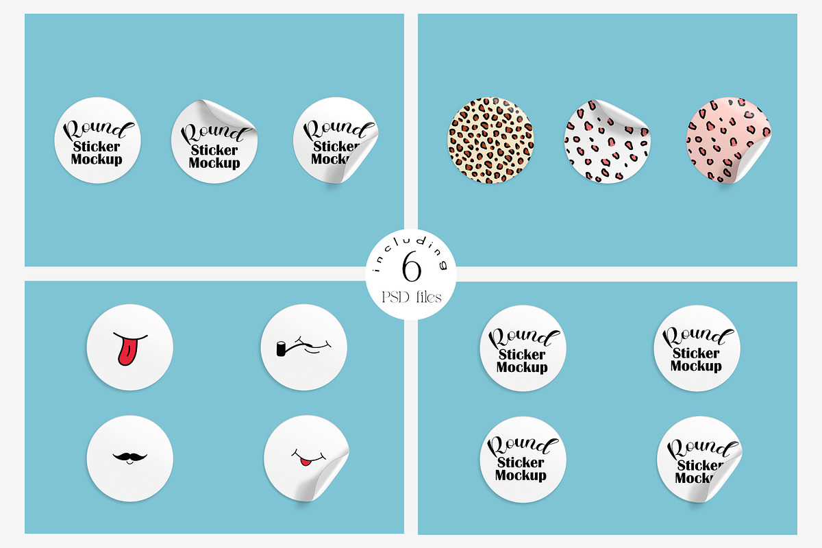 Round Sticker mockup bundle, a Print Template by MockupMarket (Photo 4 of 7)