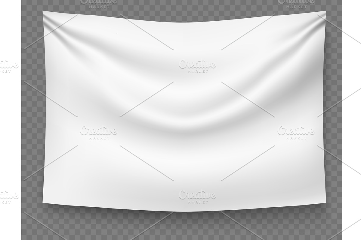 Realistic white sheer fabric banner, a Texture Illustration by Vectorbuum