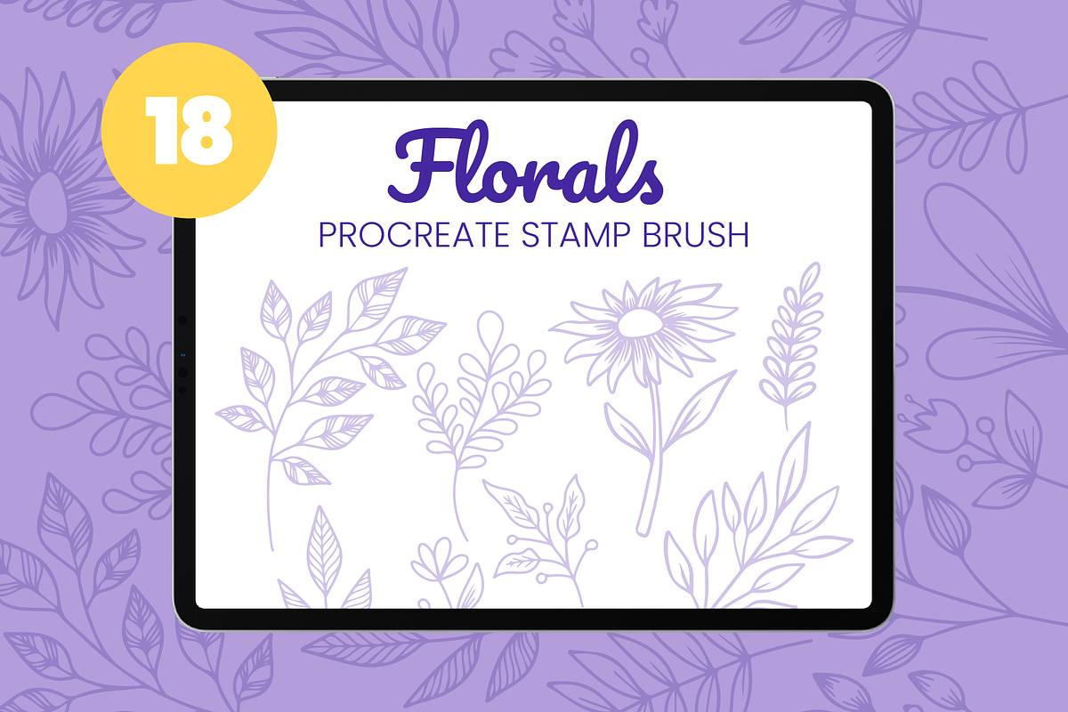 Florals Procreate Stamp Brush Vol1, a Brush Add-On by aditvest (Photo 1 of 2)