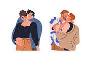 Love couples kiss with passion set, a Person Illustration by Good Studio (Thumbnail 8 of 19)