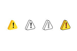 Icon collection of warning symbols, an Object Illustration by skripnikbb