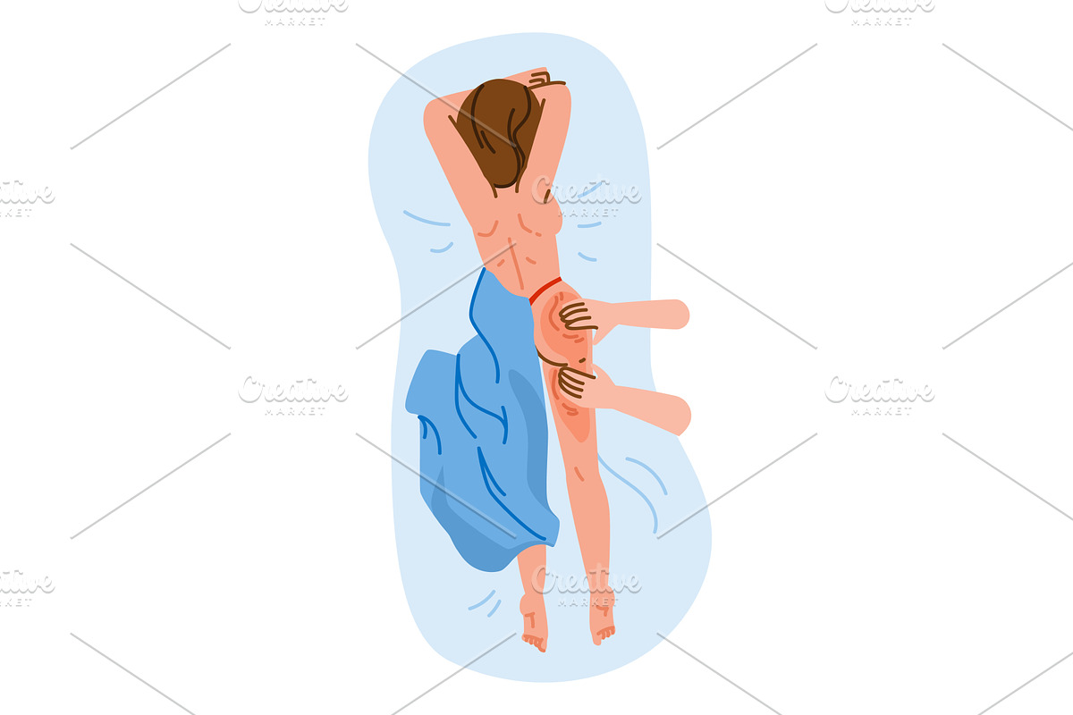 Masseur giving buttocks massage to, an Object Illustration by pikepicture