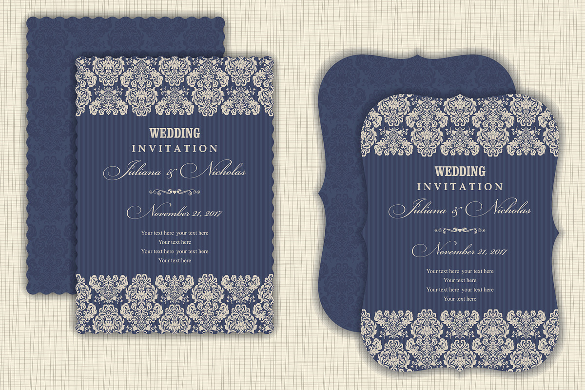 Wedding Set. Pattern and Invitation., a Card Template by NataLito (Photo 7 of 10)