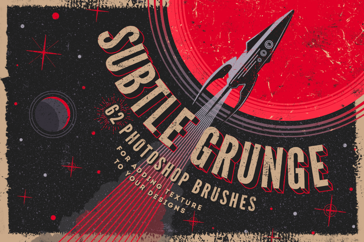 Subtle grunge Photoshop brushes, a Brush Add-On by MiksKS (Photo 1 of 9)