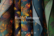 Ruby Autumn Seamless Patterns, a Pattern Graphic by Yana Dobrik (Thumbnail 6 of 8)