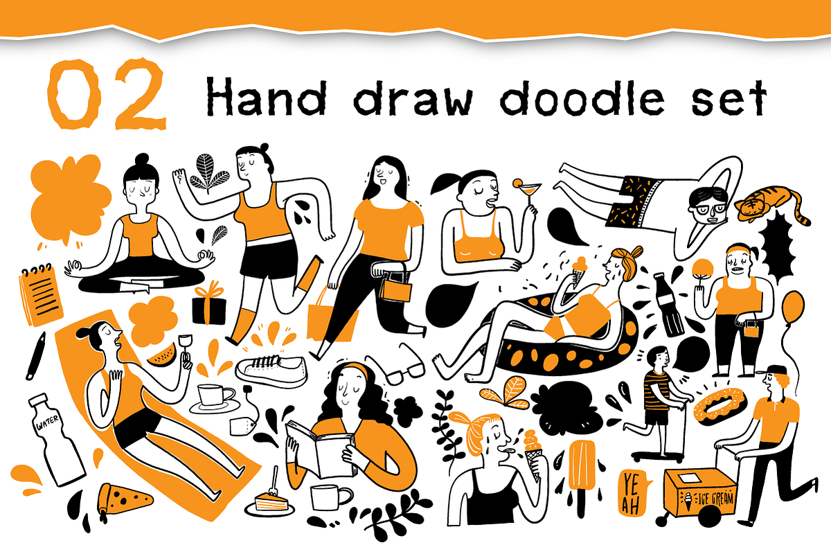 Hand Draw Doodle Set, a Person Illustration by Huza Studio (Photo 3 of 7)