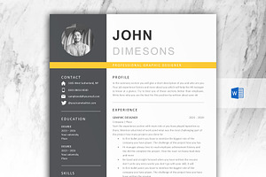 Minimal Resume CV template in Word