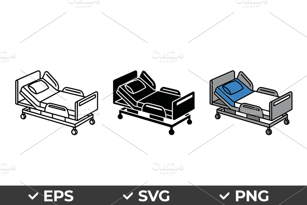 Hospital Bed Vector Icon Pack, an Object Graphic by Artonix (Photo 1 of 3)