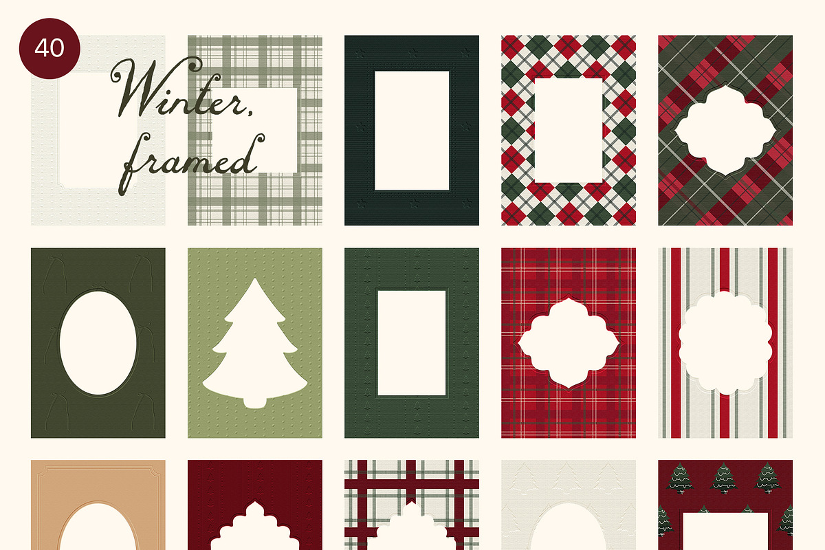 Christmas Embossed Frames & Papers, a Background Graphic by Madiwaso (Photo 10 of 11)