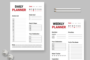 Daily and Weekly Planner Design, a Stationery Template by MightyDesign