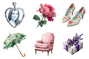 Watercolor Vanity Bloom Clipart, an Illustration by Design Market (Thumbnail 3 of 3)