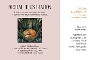 Sleeping Fox In Forest Illustration, an Animal Illustration by The Dutch Lady Designs (Thumbnail 3 of 4)