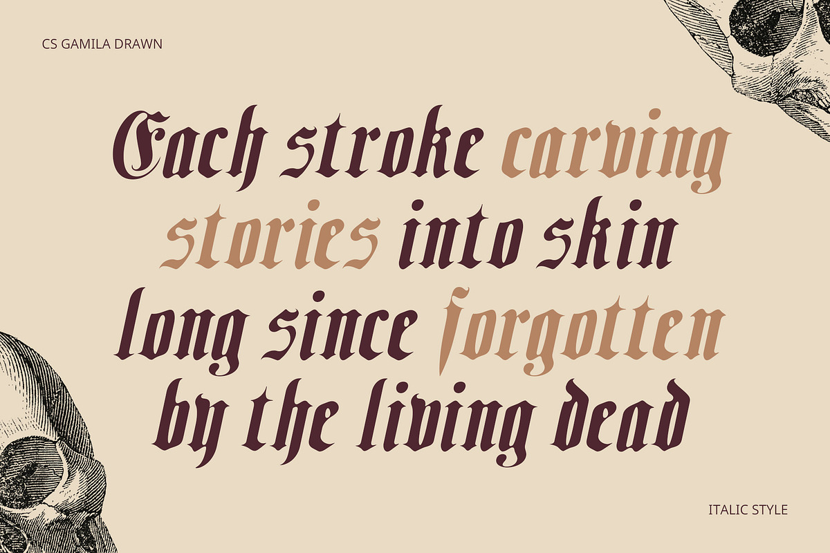 CS Gamila Drawn, a Blackletter Font by Craft Supply Co. (Photo 4 of 8)