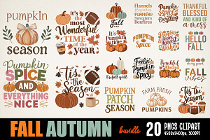 Fall Autumn PNG Bundle