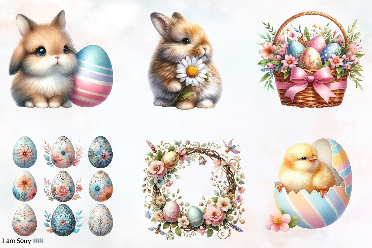 Aesthetic Easter Clipart, a Seasonal Illustration by RobertsArt (Photo 2 of 7)
