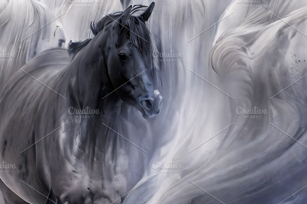 Dreamy Monochrome Horse Artworks, an Animal Illustration by ETARA by Mea Hau (Photo 3 of 5)