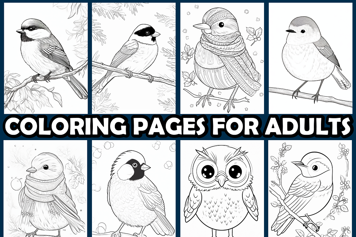 Realistic Winter Bird Coloring Pages, an Animal Illustration by maggiesar (Photo 3 of 4)