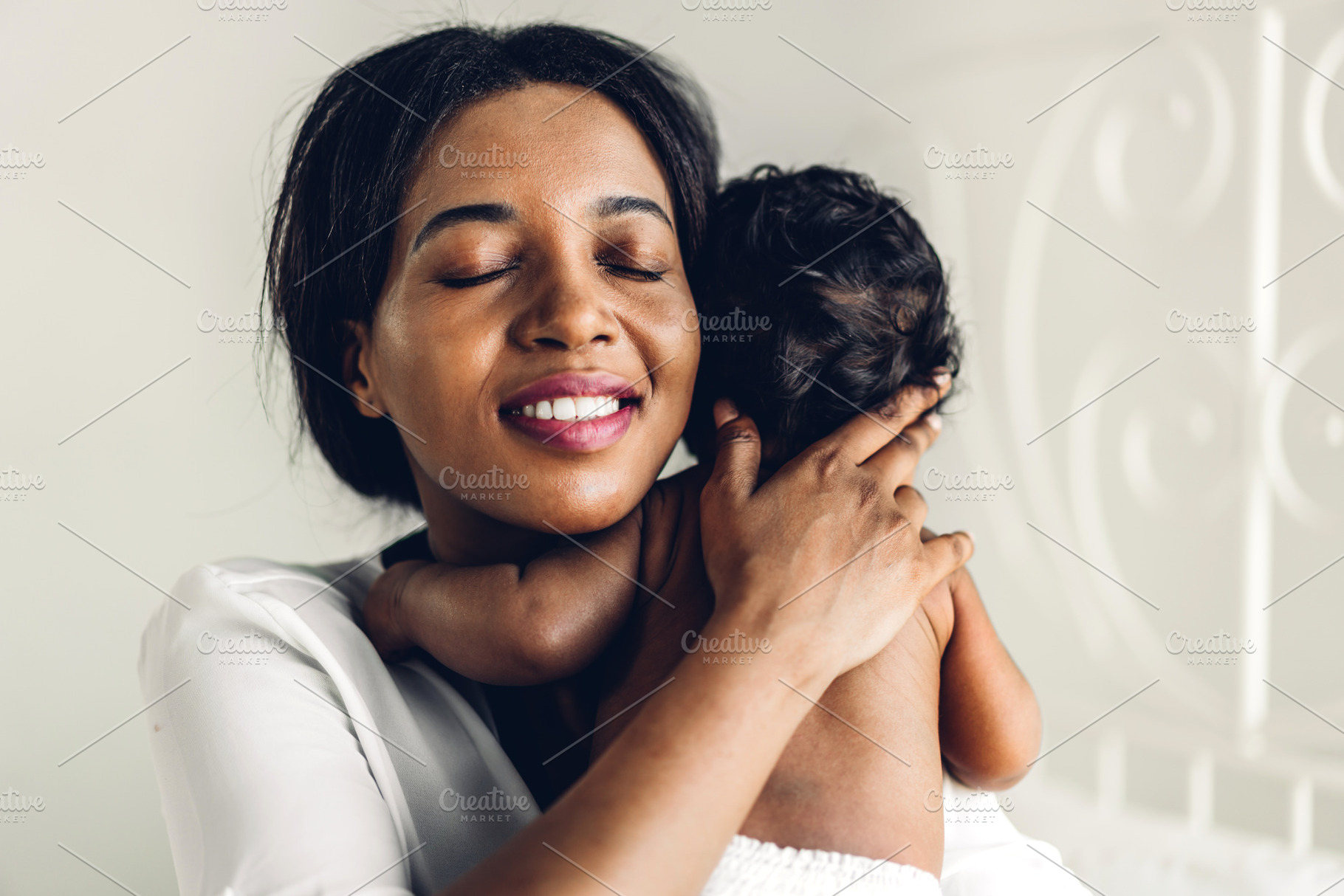 Portrait of enjoy happy love family african american mother play, a Person Photo by Art_Photo