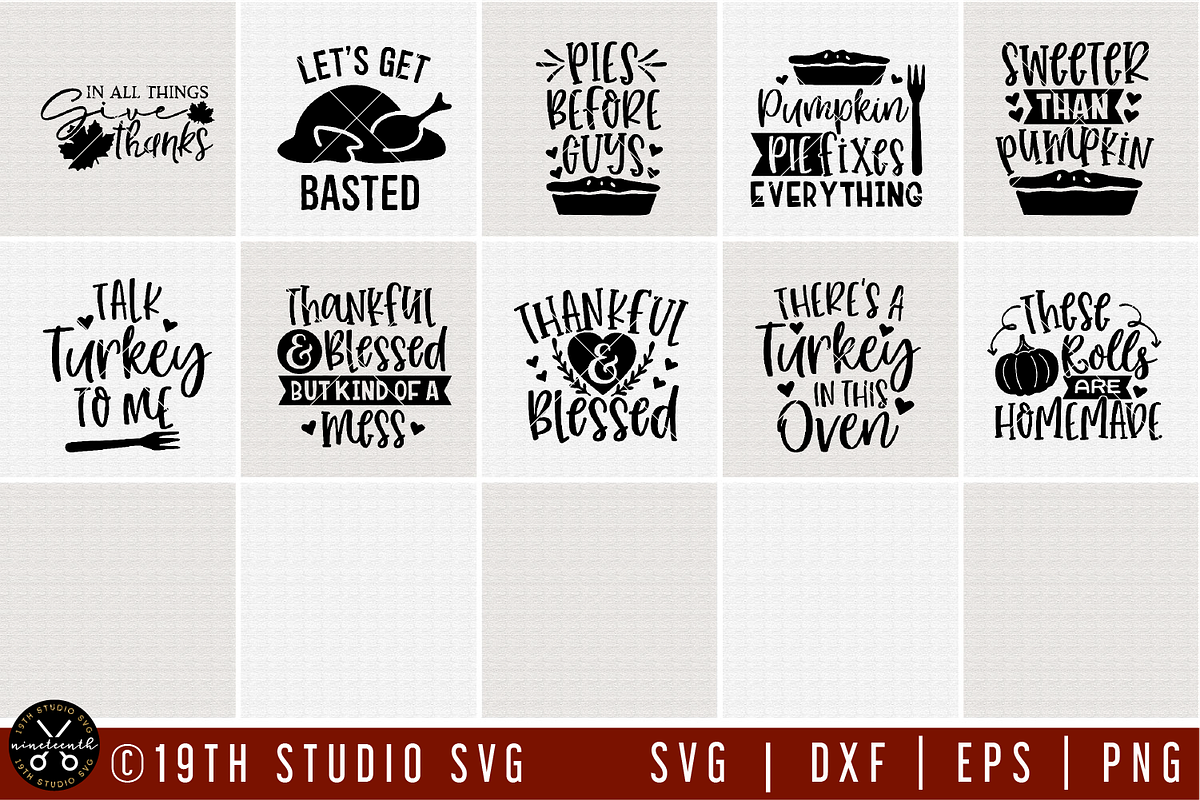 Thanksgiving SVG Bundle Fall Autumn, an Illustration by Craft House SVG (Photo 3 of 3)